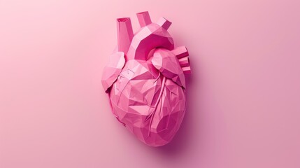 Artistic paper craft featuring the silhouette of a human heart, ideal for health presentations