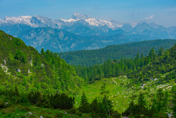 Triglav national park viewed from Mount Vogel, Slovenia