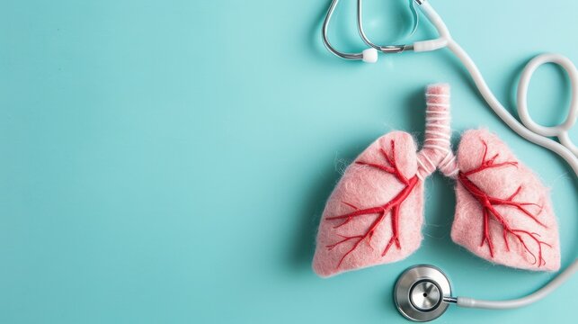 Close-up of a stethoscope featuring a lung emblem, symbolizing medical diagnostics and respiratory care.
