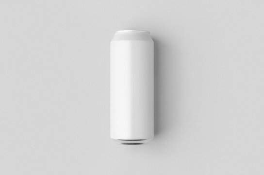 White large tall beer or soda aluminum can mockup.