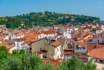Aerial view of Slovenian town Piran