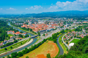 Aerial view of Slovenian town Celje