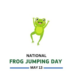 national frog jumping day. May 13. 
frog jumping day banner poster design