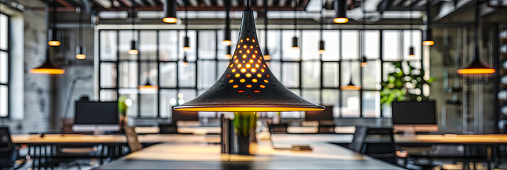 Stylish Modern Lamp Illuminating an Interior, Bright Light and Vintage Design, Decorative Home Accent