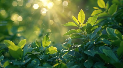 Sunlight Filtering Through the Leaves of a Bush