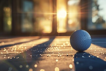 Golf balls on the golf course with golf clubs ready for golf in the first short.. Beautiful simple AI generated image in 4K, unique. - obrazy, fototapety, plakaty
