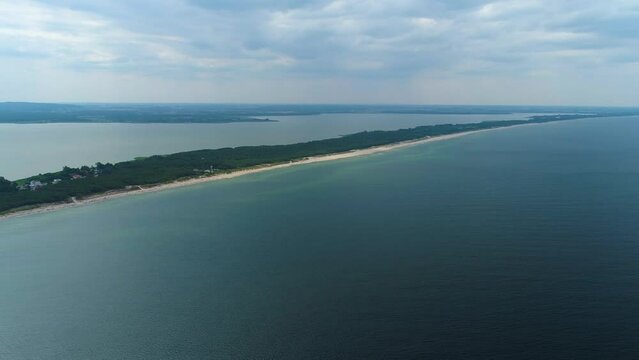 Panorama Baltic Sea Lake Jamno Lazy Pas Nadmorski Aerial View Poland
