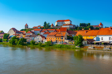 Fototapeta na wymiar Panorama view of Slovenian town Ptuj