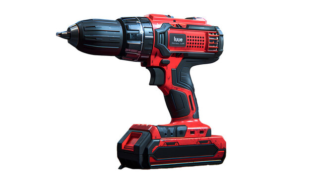 cordless drill, on transparent background
