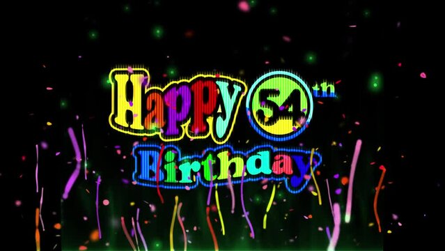 54th Birthday Celebration, Company Party invitation, Fireworks Mixer color Logo Videos