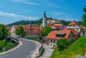 Cityscape of Skofja Loka town in Slovenia