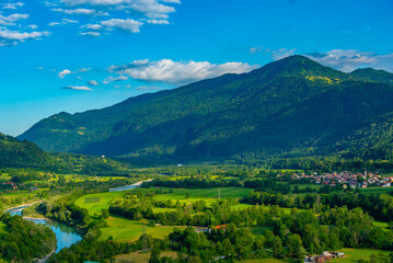 Panorama of Julian Alps in Slovenia