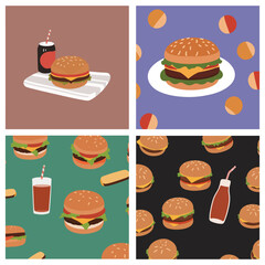 Painting Deliciousness. Exploring Flavor through Vector Illustrations of Hamburgers.