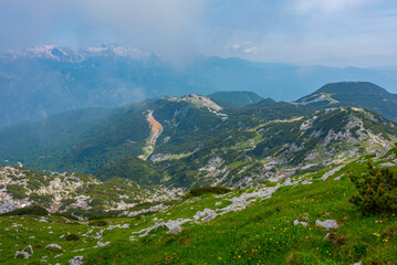Triglav national park viewed from Mount Vogel, Slovenia