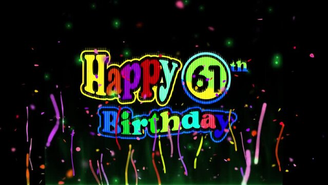 61th Birthday Celebration, Company Party invitation, Fireworks Mixer color Logo Videos