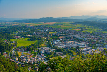 Fototapeta na wymiar Aerial view of Slovenian town Kamnik
