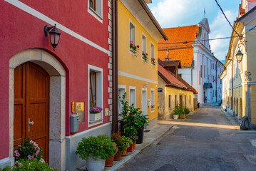 Fototapeta na wymiar Street in the historical center of Kamnik, Slovenia