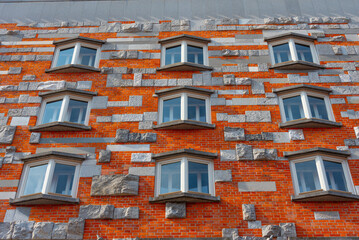Detail of facade of the National and University library at Novi - obrazy, fototapety, plakaty