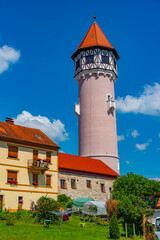 Restored water tower in Brezice, Slovenia