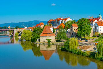 Obraz premium Panorama view of Slovenian town Maribor