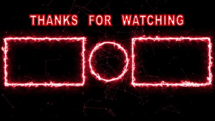 Youtube Outro Template with Fire Framing, Youtube End Screen Template for Videos