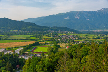 Fototapeta na wymiar Aerial view of rural countryside in Slovenia