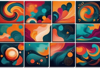 A Vibrant Collection of Abstract Hand Painted Designs