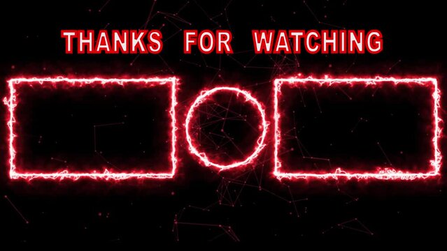 Youtube Outro Template with Fire Framing, Youtube End Screen Template for Videos