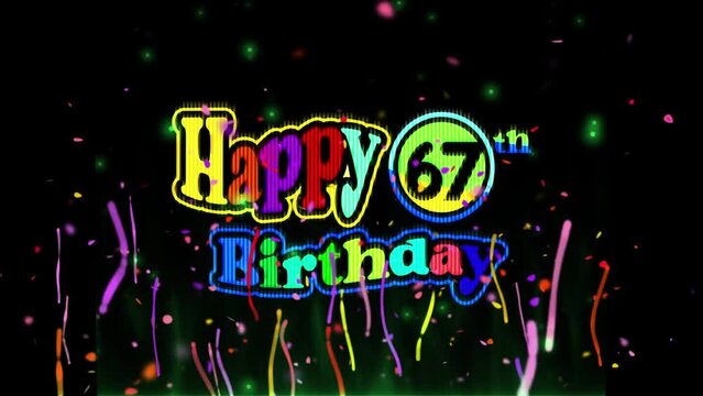 67th Birthday Celebration, Company Party invitation, Fireworks Mixer color Logo Videos
