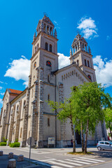 Saint Stephen parish church in Slovenian town Ribnica - obrazy, fototapety, plakaty