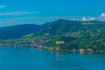 Cetatea Ladislau fortress overlooking Danube at the border with