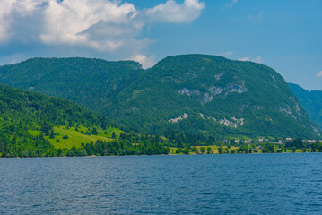Fototapeta premium Summer day at lake Bohinj in Slovenia