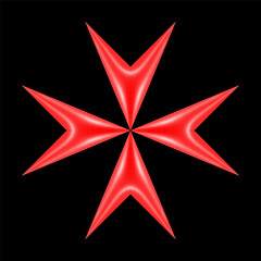Maltese cross on black background
