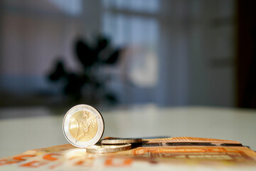 coins on the table