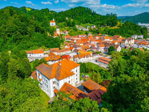 Aerial view of Rogatec village in Slovenia