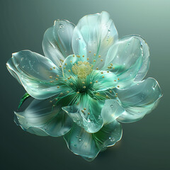 glass-like green translucent flower