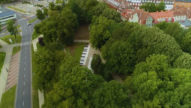 Park Waldorffa Slupsk Piano Keyboard Fortepian Aerial View Poland