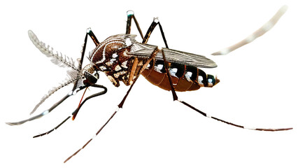 Mosquito Feeding on Human Arm. Transparent PNG Background