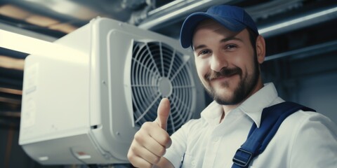 Fototapeta premium A man with a blue hat