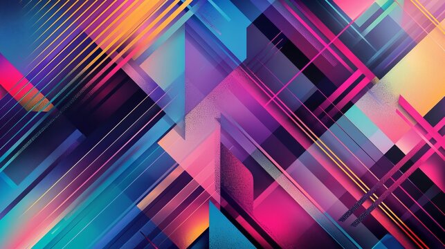 Here's a picture I made with modern abstract patterns. It's got colors that go well together and soft pastel shades. There are geometric lines that crisscross and overlap, making it look lively 