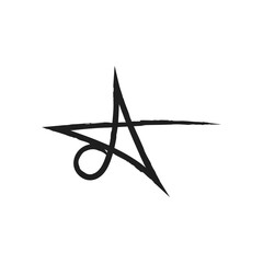stars vector hand made on white background