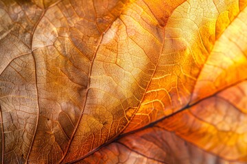 Dry leaf texture and nature background. Surface of brown leaves material.