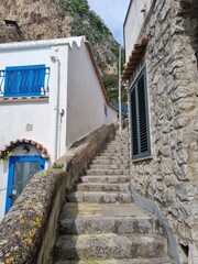 A characteristic narrow street in the villages of the Amalfi coast in Italy.
- 780107103