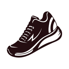 Retro Running Jogging Sport Shoe for Store or Product Illustration