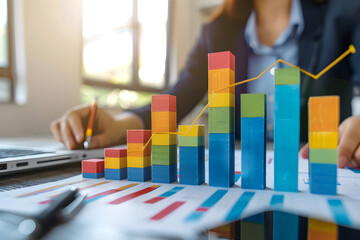 Businesswoman growth graph