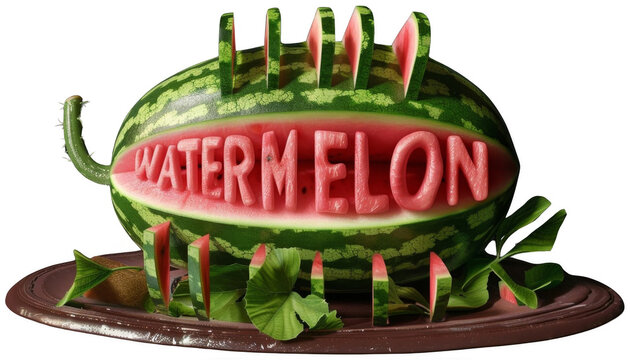Carved WatermelonTransparent PNG Background