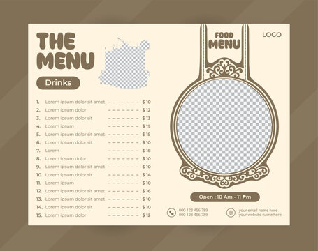 Modern restaurant food menu design template