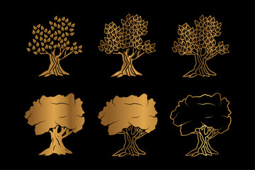 Gold Old Olive Tree Set Collection