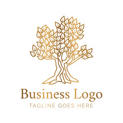 Beautiful Elegant Olive Tree Gold Logo