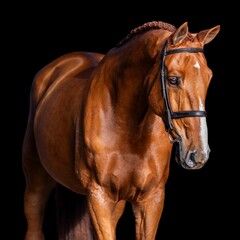 

Elegant horse portrait on black backround. horse head isolated on black.
Portrait of stunning beautiful horse isolated on dark background.
 horse portrait close up on black background.studio shot .